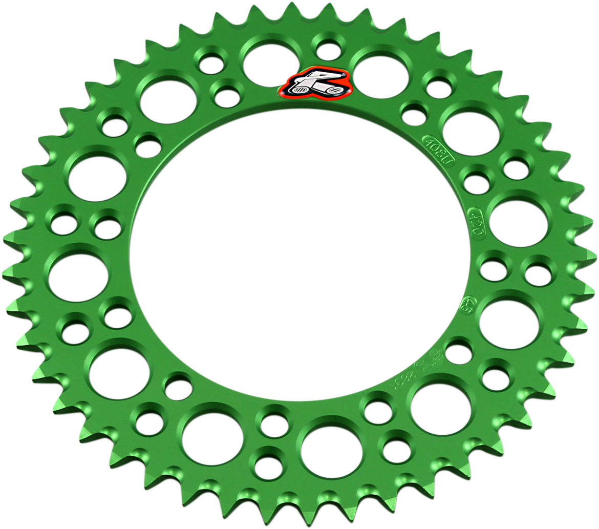 Renthal Rear Sprocket - Aluminum - 46 Tooth - Green - Kawasaki/Suzuki