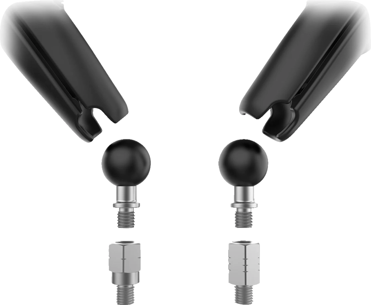 RAM Mounts Tough-Mirror™ - Side View - Oval - Black - Left/Right - Long Arm