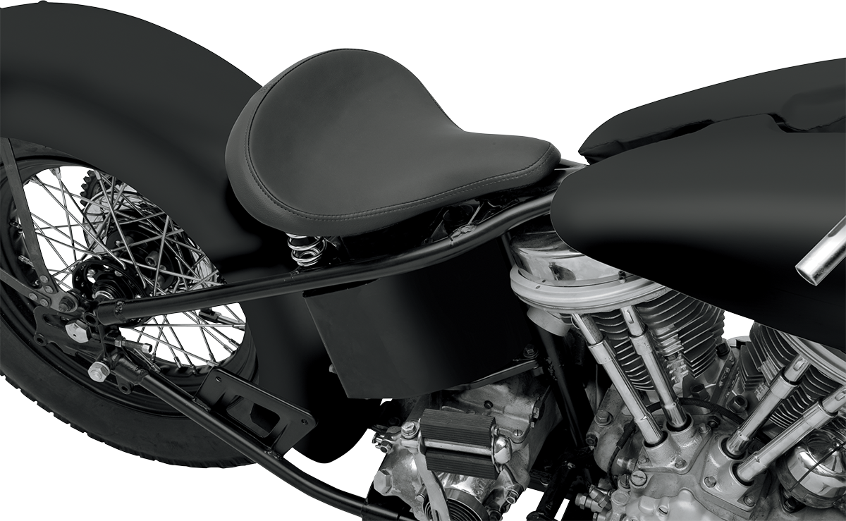 Drag Specialties Seats Seat - Spring Solo - Large - Black Solar-Reflective Leather - Smooth