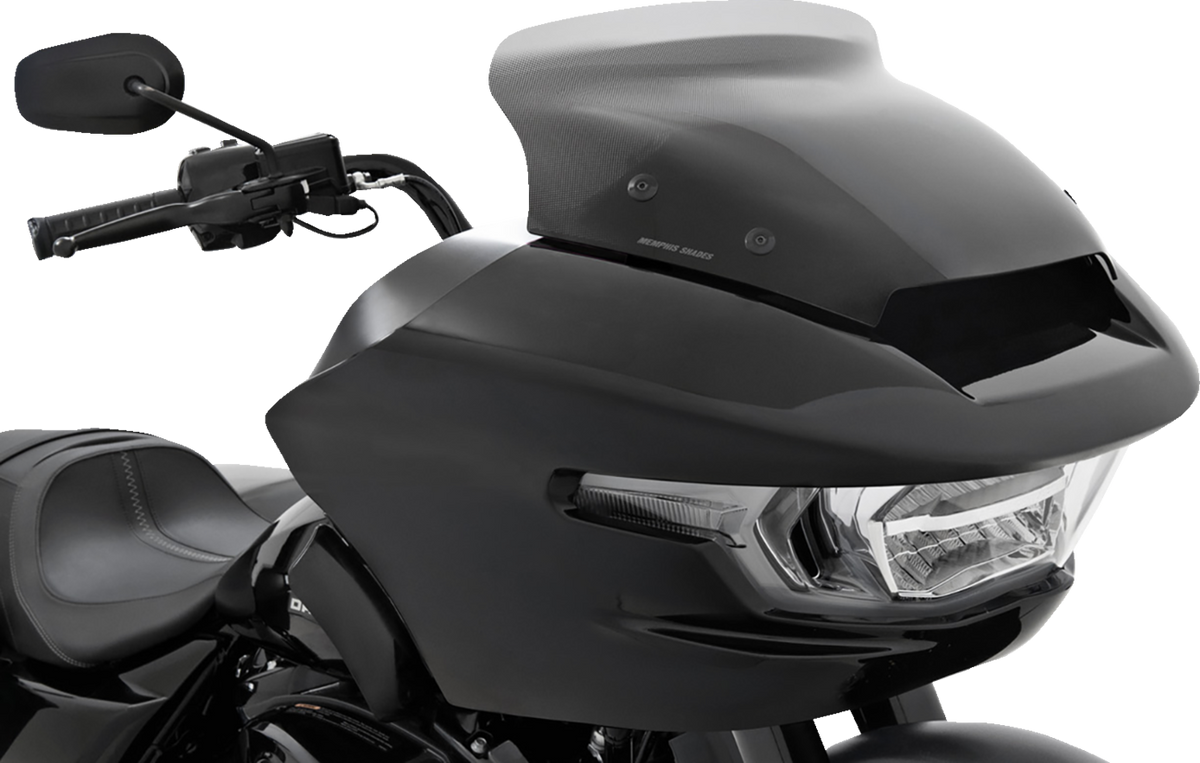 Memphis Shades Spoiler Windshield - 4" - Black Smoke Dot Matrix - FLTR
