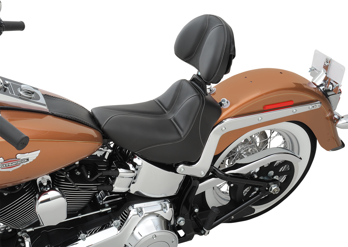Saddlemen Dominator Solo Seat - W/O Backrest - Black W/ Gray Stitching - FLSTC/N '06-'17