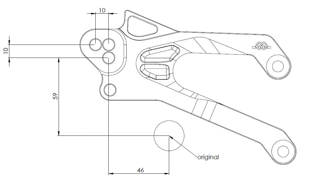 Gilles Tooling Footrest System FXR Black
