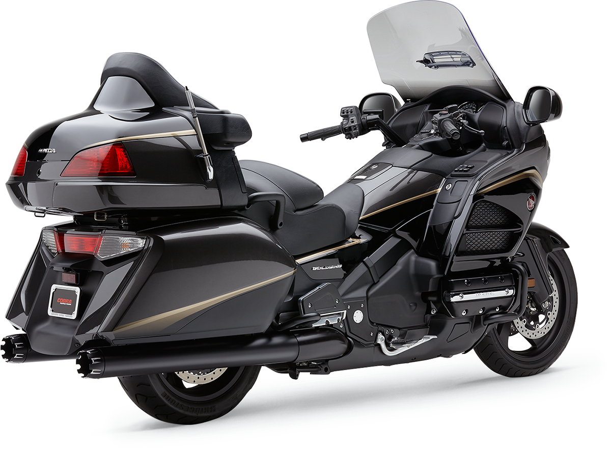 Cobra 4" Slip-On Mufflers - Dual Cut - Black - GL 1800