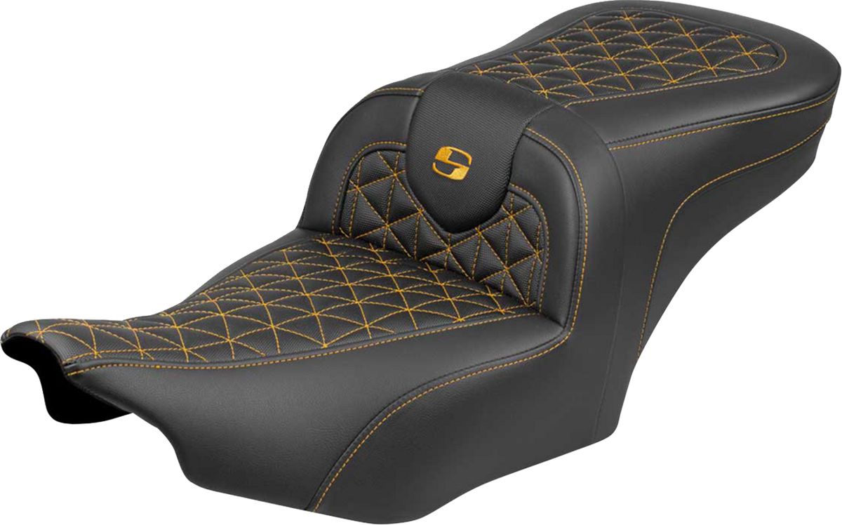 Saddlemen Roadsofa™ Seat - Without Backrest - Gold Stitch - FLH/FLT '23-'25