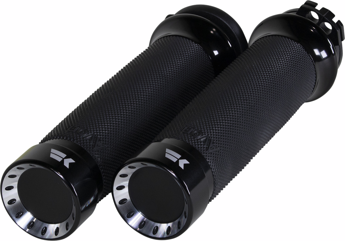 Khrome Werks Turbine Grips - Custom Contour - Cable - Black