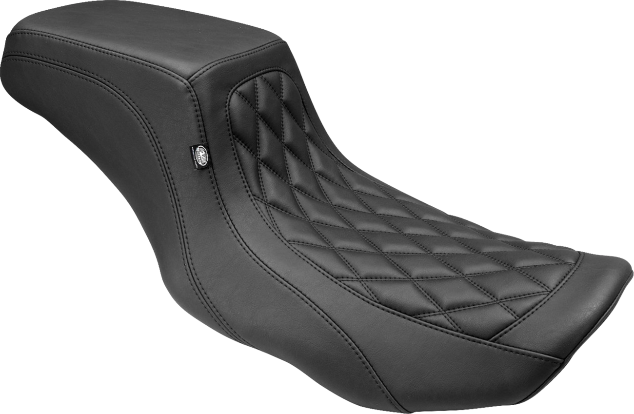 Mustang One Piece 2-Up Squareback Seat - Double Diamond - Smooth - FLH/FLT '23-'25