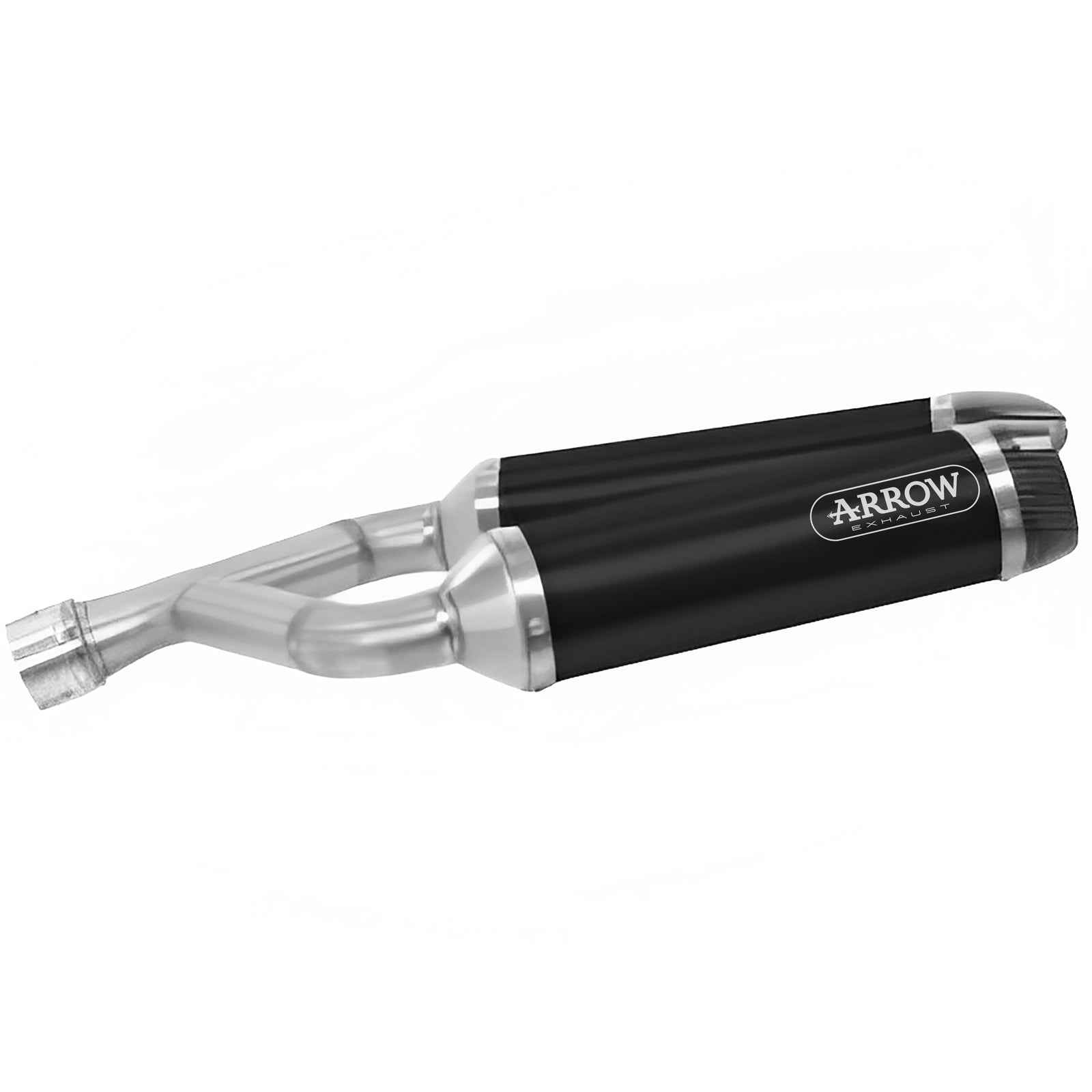 Arrow 71907AKN Aluminium Dark Thunder Slip Ons (Right And Left) With Carbon End Cap