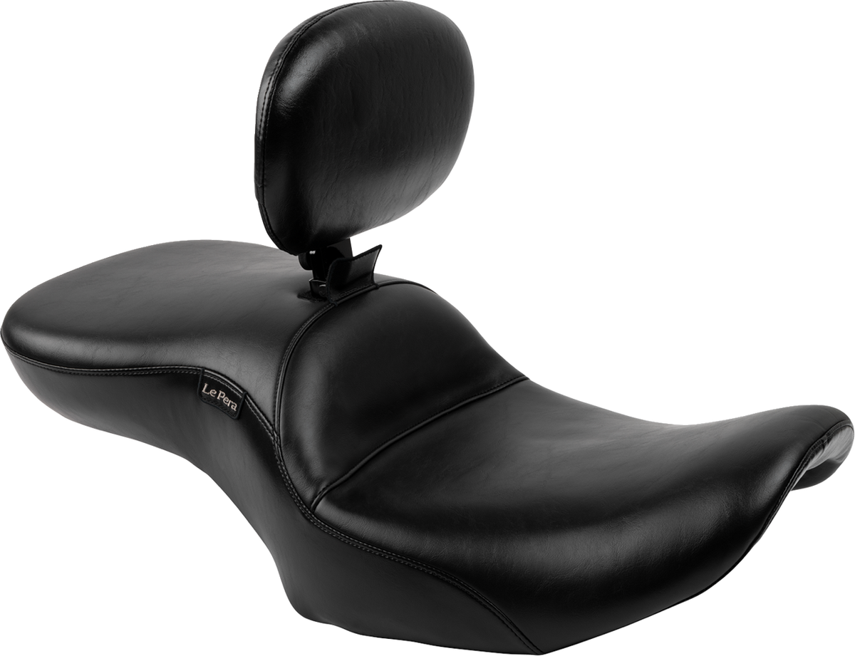 Le Pera Maverick Seat - With Backrest - Smooth - Black - FLH/FLT '23-'25