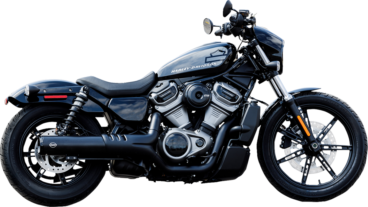 S&amp;S Cycle 4-1/2" Grand National Slip-On Muffler - Black - RH975 Nightster