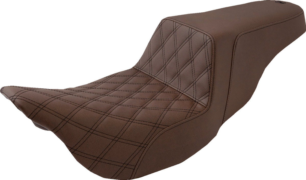 Saddlemen Step-Up Seat - Front Lattice Stitch - Brown - FL '08-'24