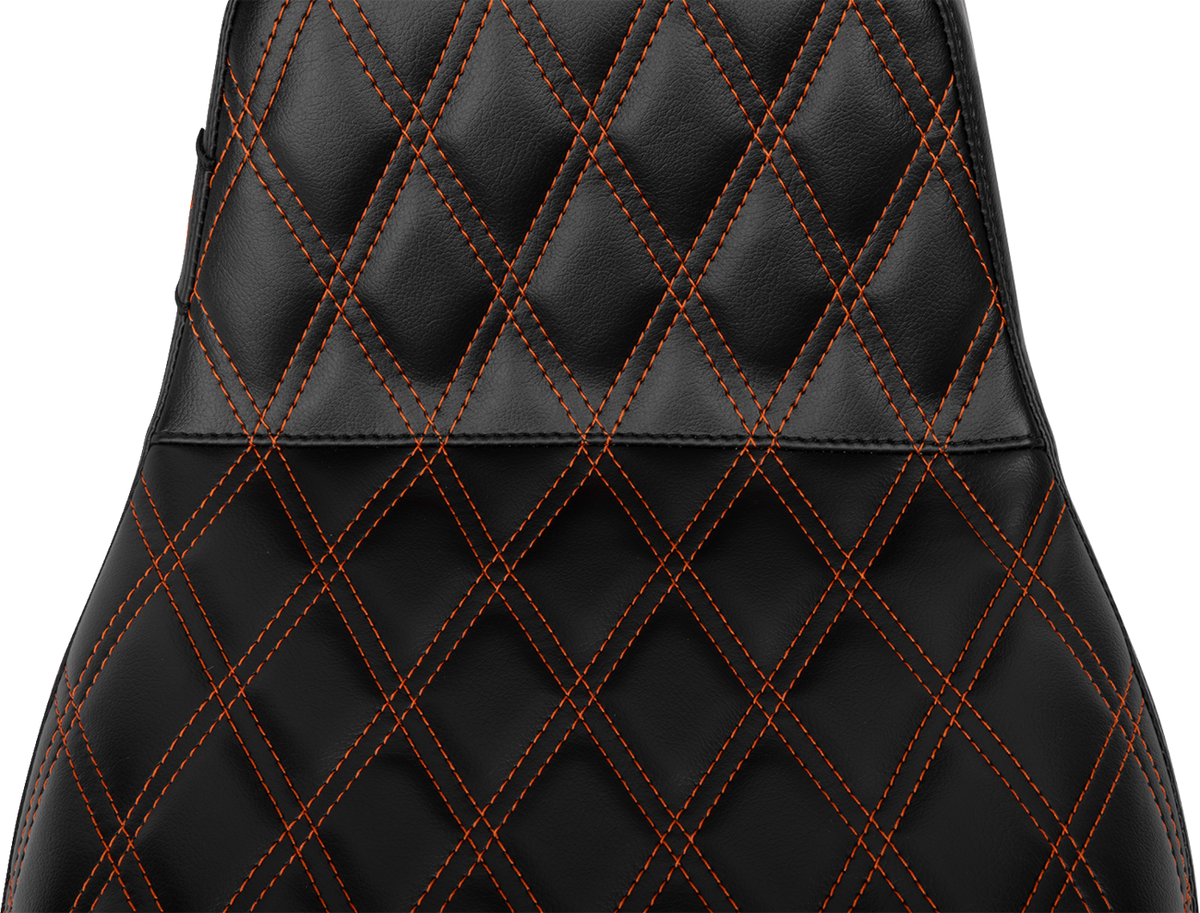 Le Pera Tailwhip Daddy Long Legs Seat - Burnt Orange Double Diamond Stitch - FLH/FLT '23-'25