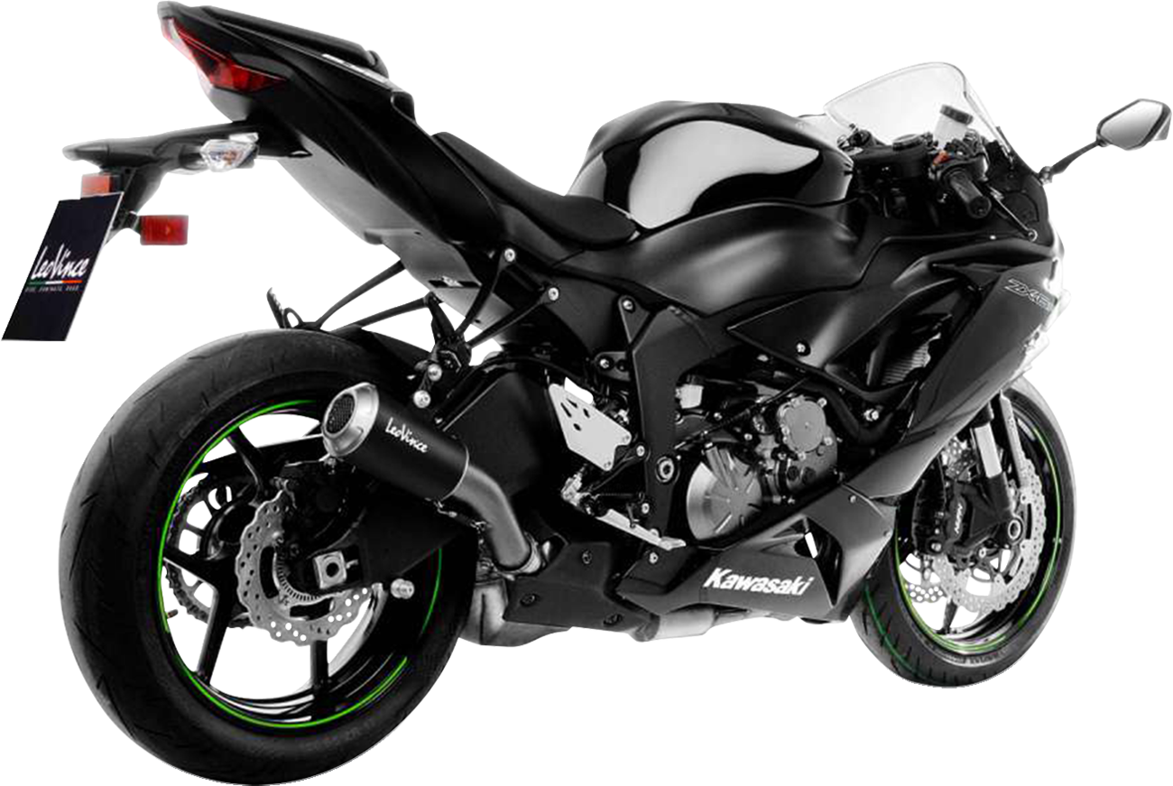 LeoVince LV-10 Slip-On Muffler - Black Stainless Steel - ZX-6R
