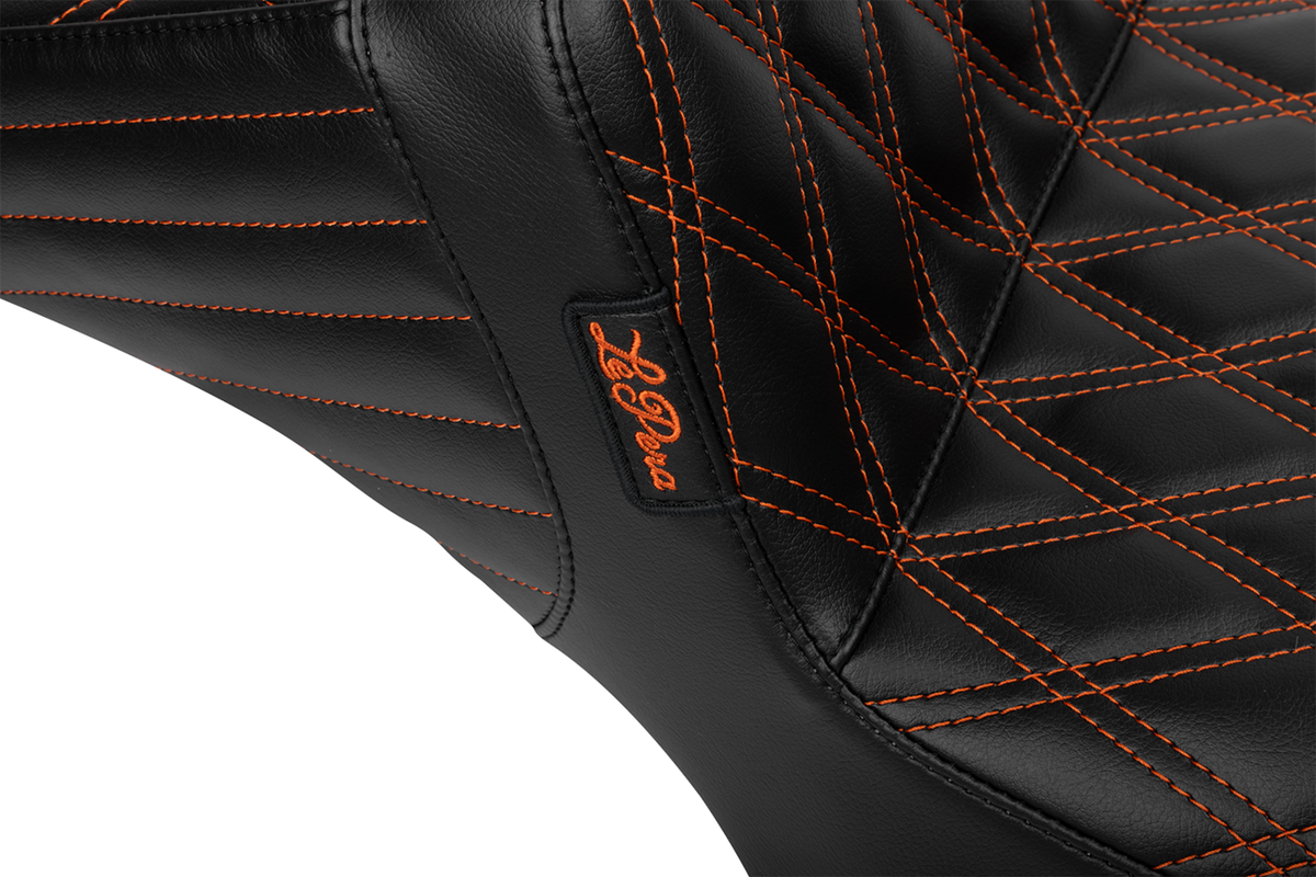 Le Pera Tailwhip Daddy Long Legs Seat - Burnt Orange Double Diamond Stitch - FLH/FLT '23-'25