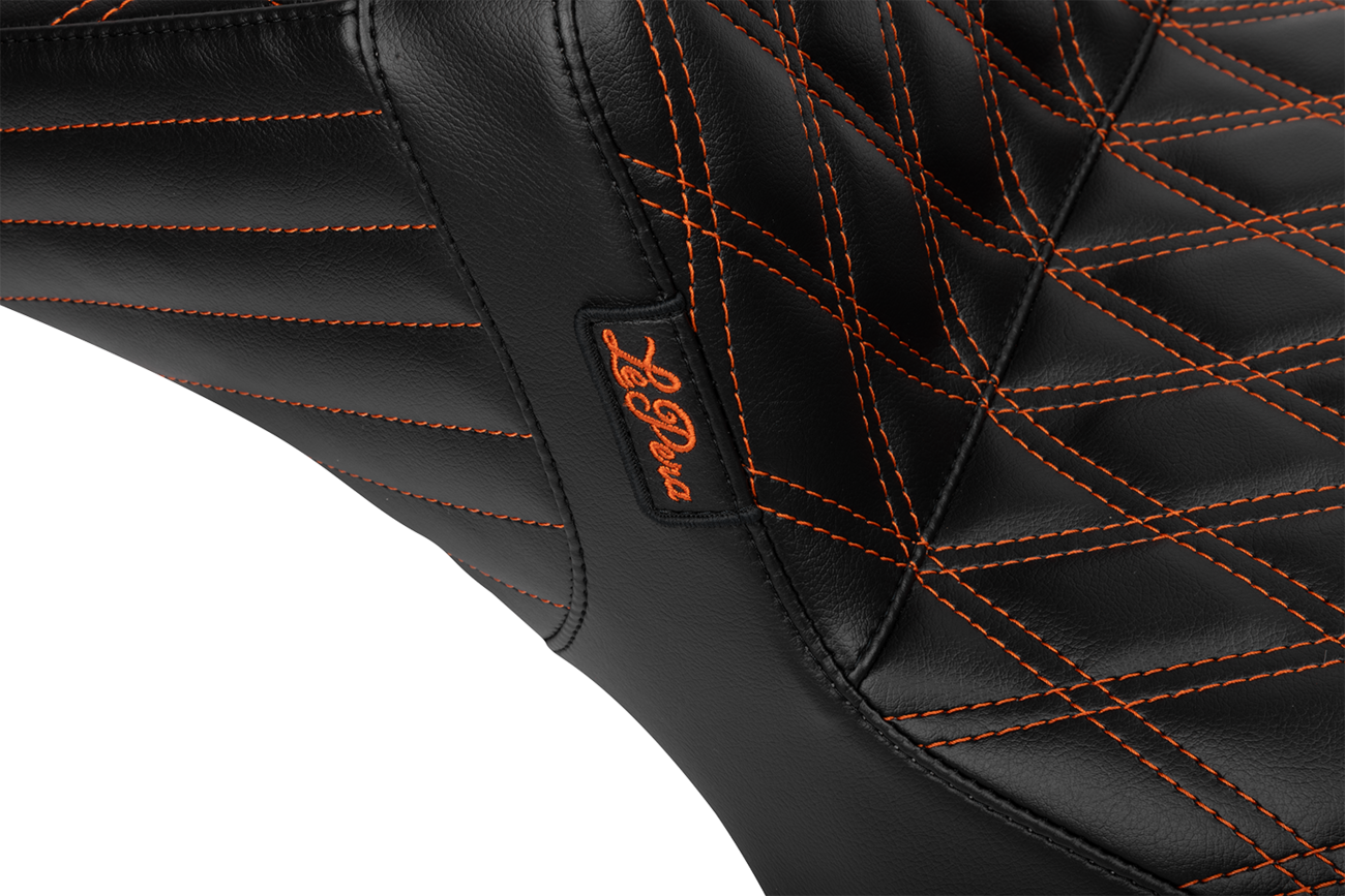 Le Pera Tailwhip Daddy Long Legs Seat - Burnt Orange Double Diamond Stitch - FLH/FLT '23-'25