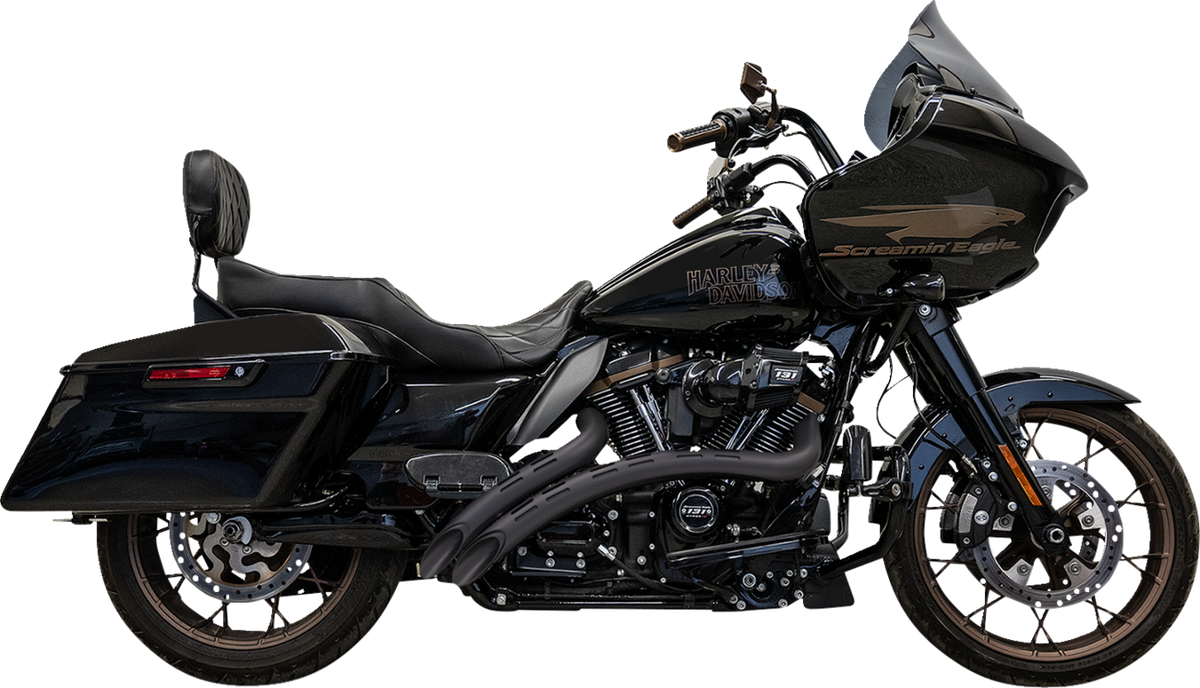 Bassani Xhaust Sweeper Radial Exhaust System With Slotted Heat Shields - Black