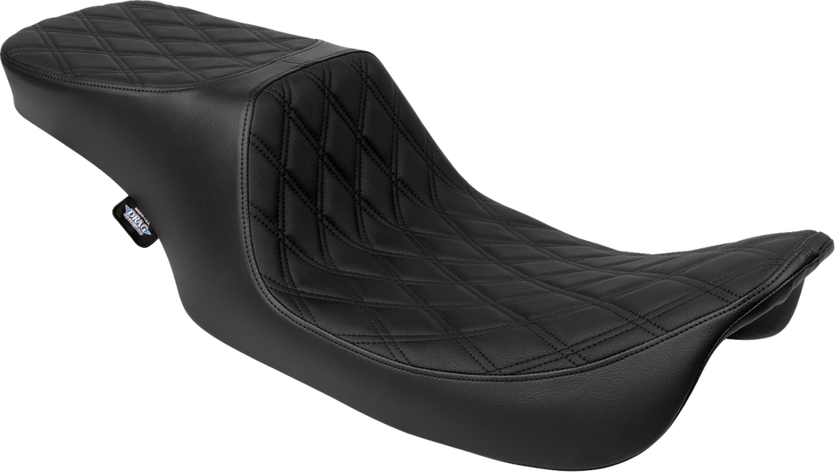 Drag Specialties Seats Predator 2-Up Seat - Vinyl - Double Diamond - Black Stitching- W/O Backrest - FL '97-'07