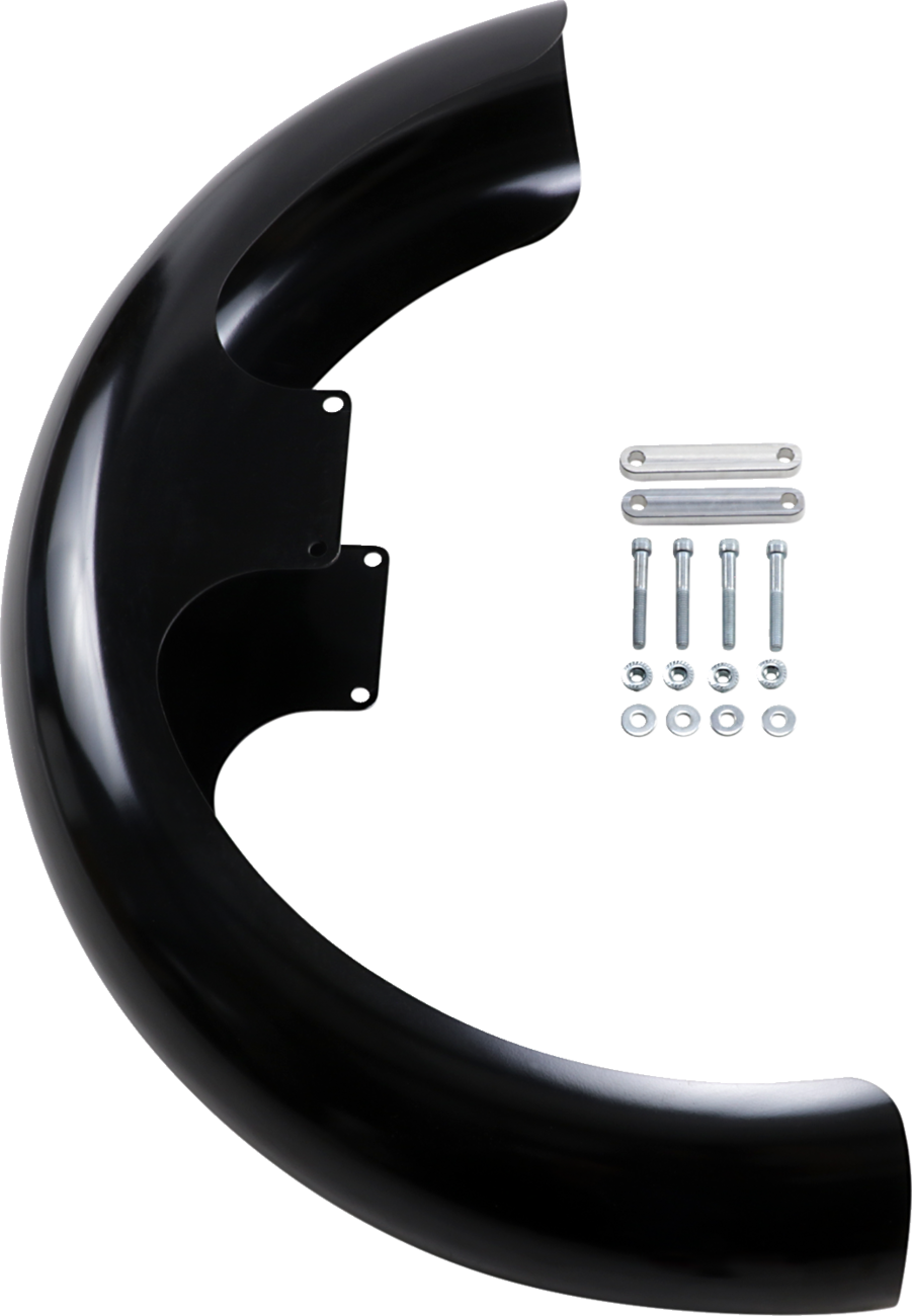 Klock Werks Wrapper Front Fender - Black - 21" - HD Touring/Softail