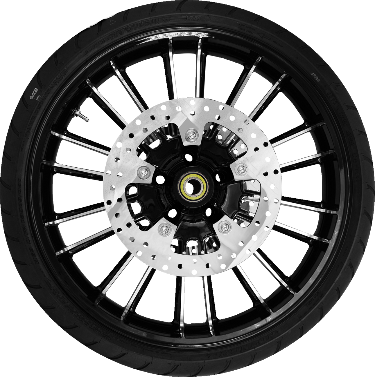 Coastal Moto Atlantic Front Wheel - Black Cut (21") | Rotors (11.8") | Dunlop AE2 Tire (130/60b21)