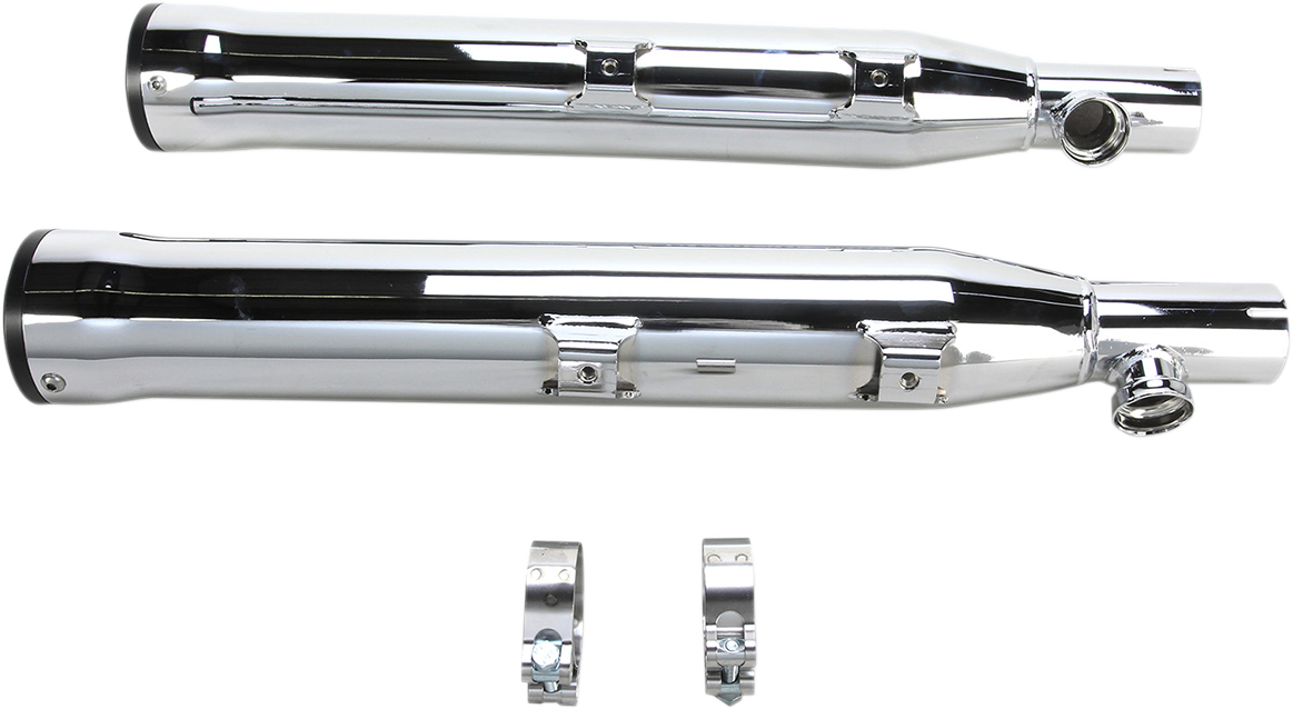 Cobra Slip-On Mufflers With Race Pro Tips - 3" - Chrome - '00-'06 FXST/B/C/S, FLST/C