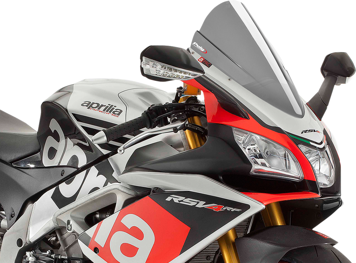 PUIG HI-Tech Parts Race Windscreen - 15-1/2" - Light Smoke - RSV4