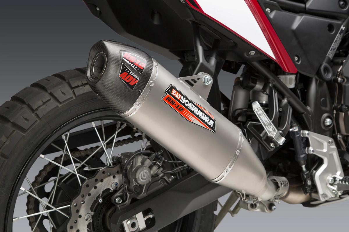 Yoshimura TENERE 700 21-26 RS-12 Stainless Slip-On Exhaust, W/ Stainless Muffler