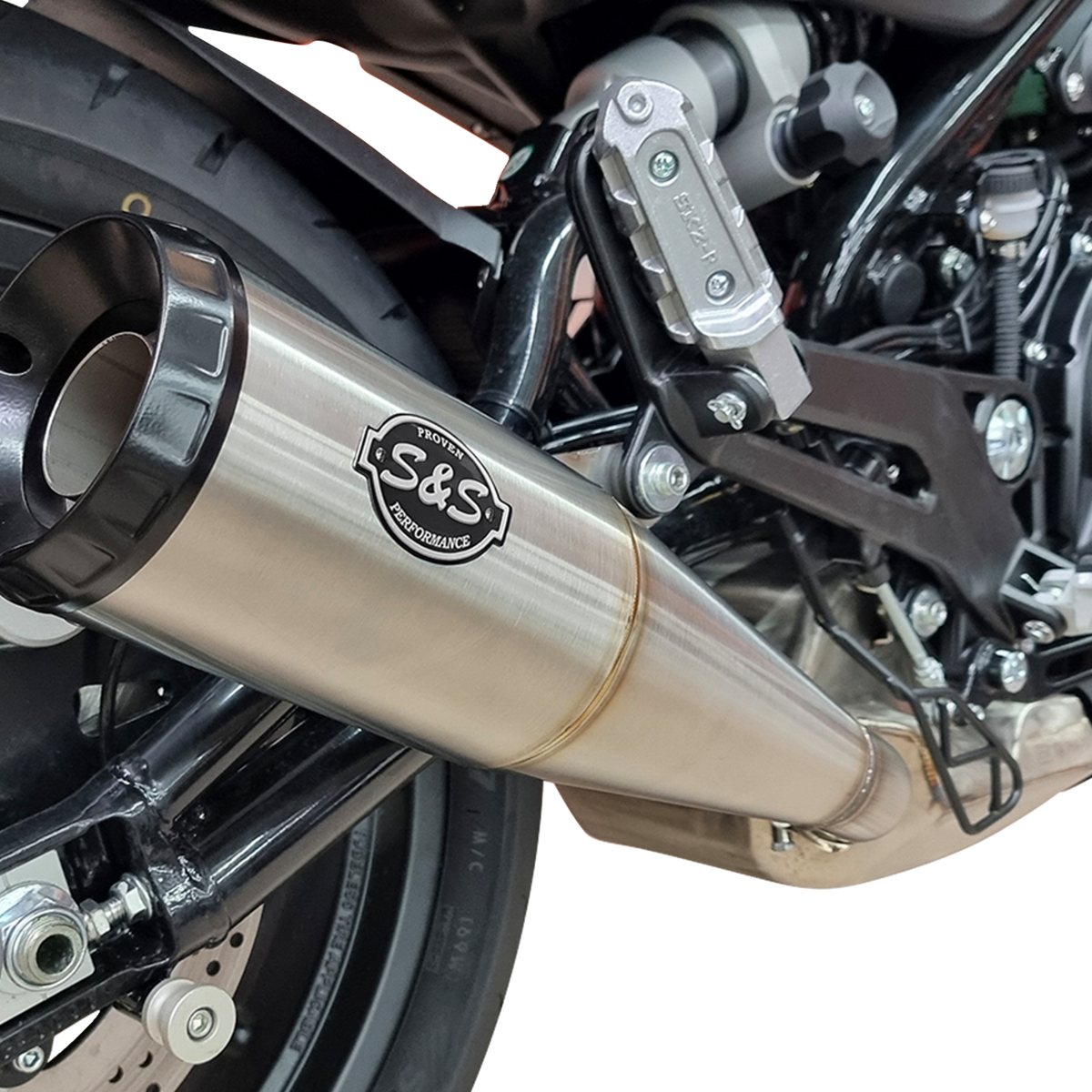 S&S Cycle Grand National Slip-On Muffler - Brushed Stainless Steel - X™500