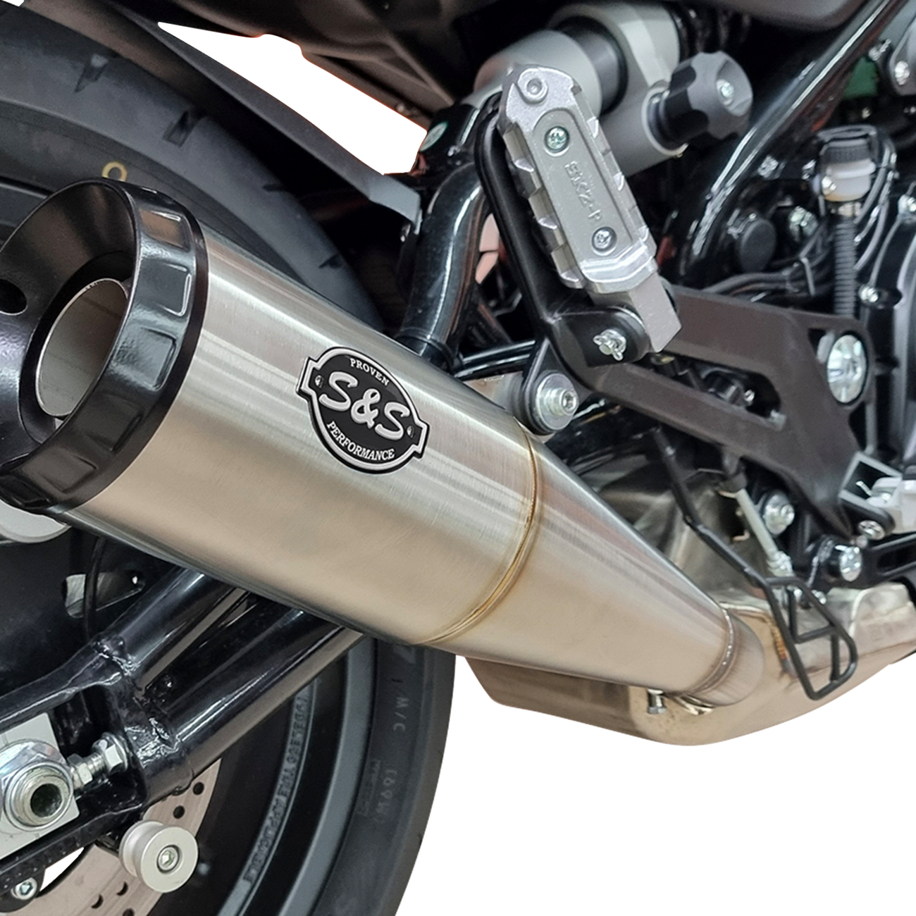 S&S Cycle Grand National Slip-On Muffler - Brushed Stainless Steel - X™500