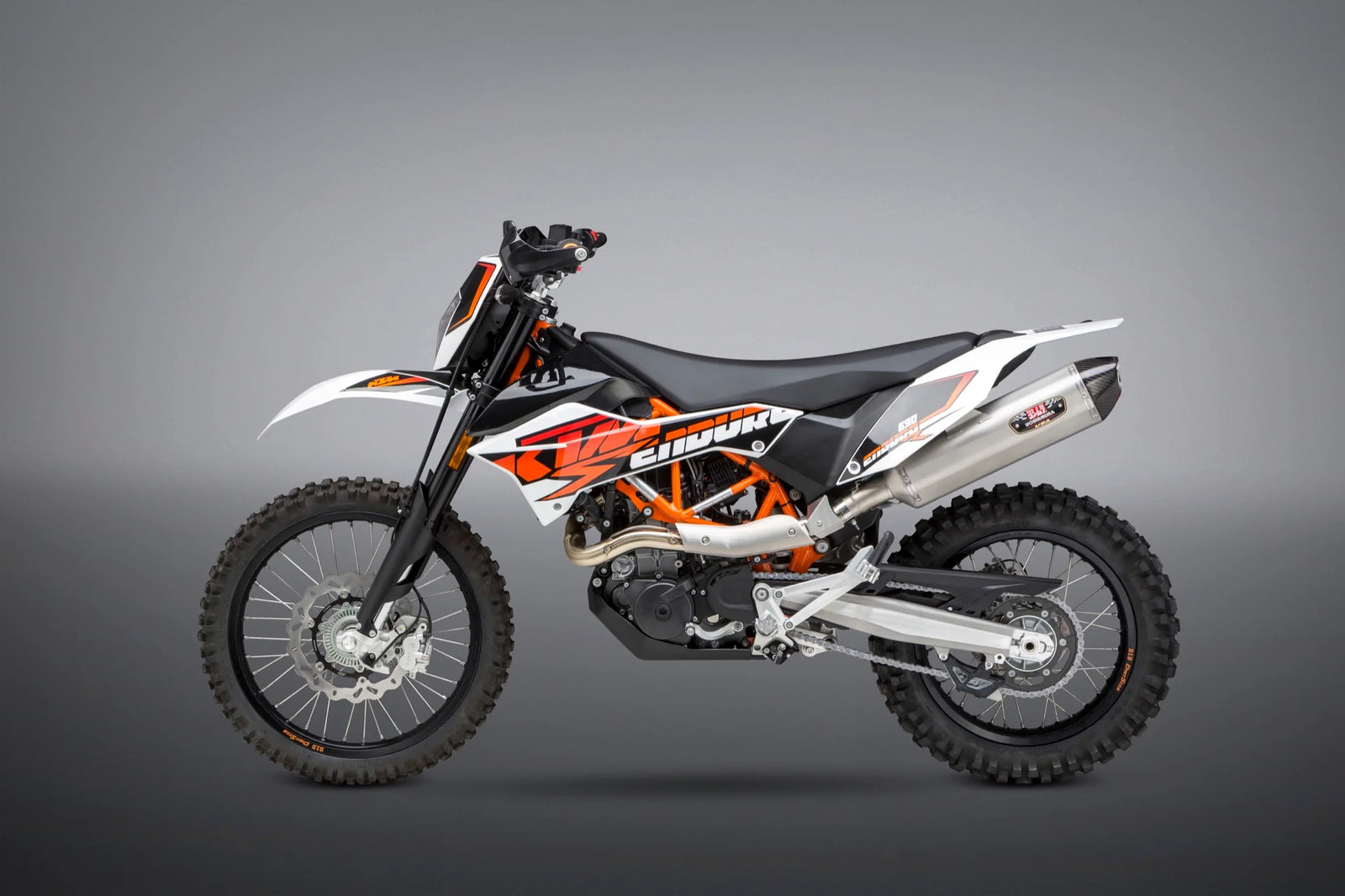 Yoshimura HUSQ 701/KTM 690 R Race R-77 Stainless Slip-On Exhaust, W/ Stainless Muffler