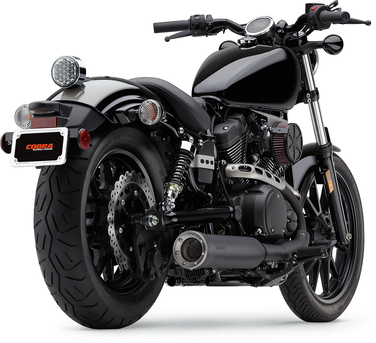 Cobra 4" Slip-On Muffler - Black - XV950 Bolt