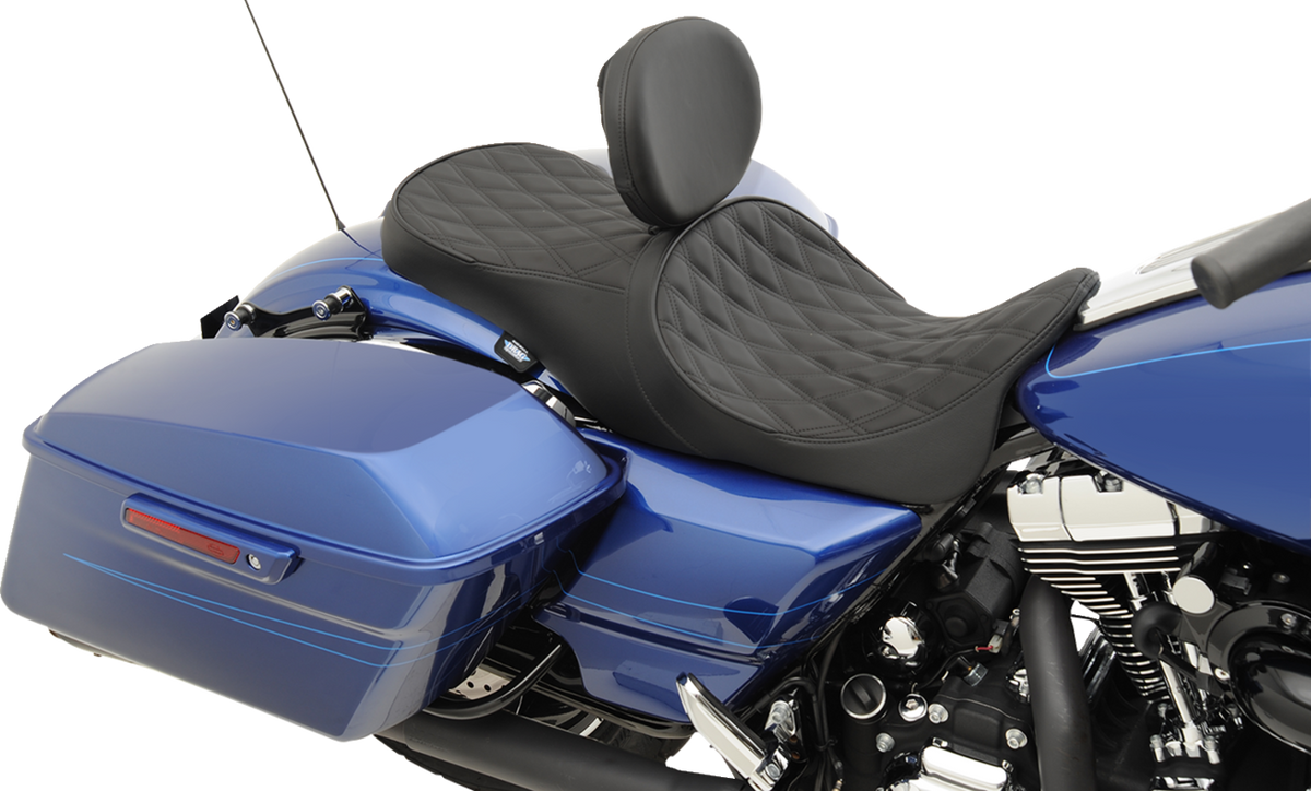 Drag Specialties Seats Low Forward Touring Seat - Double Diamond - FL '08-'24