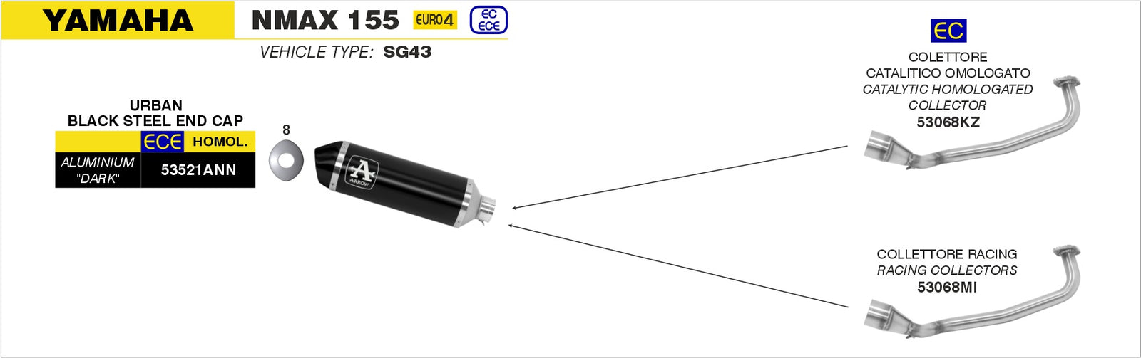 53068MI Racing Header For Urban Exhaust