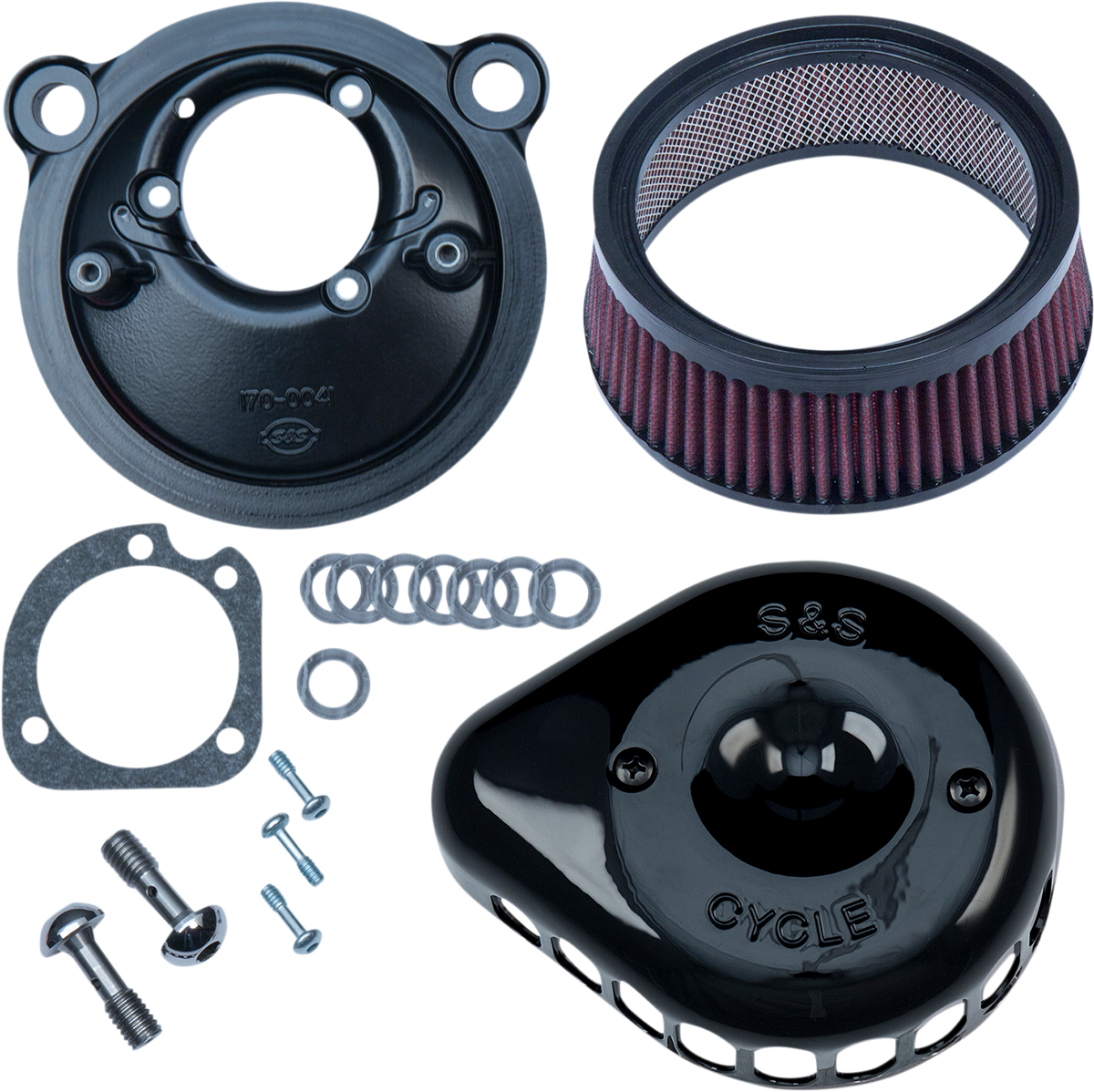 S&S Cycle Mini Teardrop Stealth Air Cleaner Kit - Gloss Black