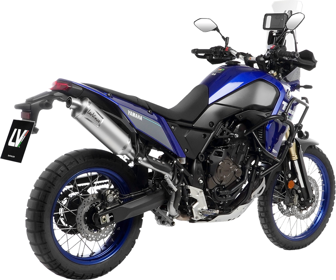 LeoVince LV One Evo Slip-On Muffler - Stainless Steel - High Mount - Yamaha Tenere 700