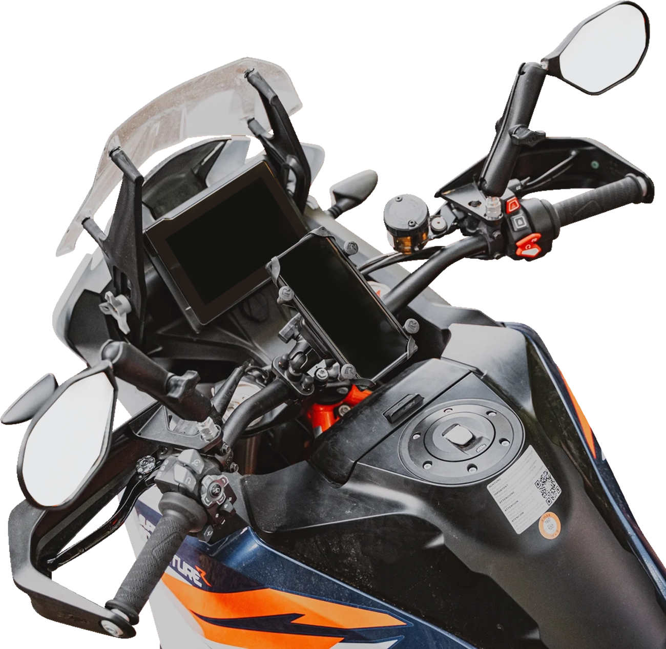 RAM Mounts Tough-Mirror™ - Side View - Oval - Black - Left/Right - Long Arm