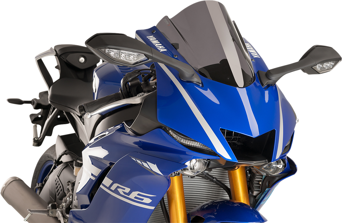 PUIG HI-Tech Parts Race Windscreen - 14-1/4" - Dark Smoke - Yamaha