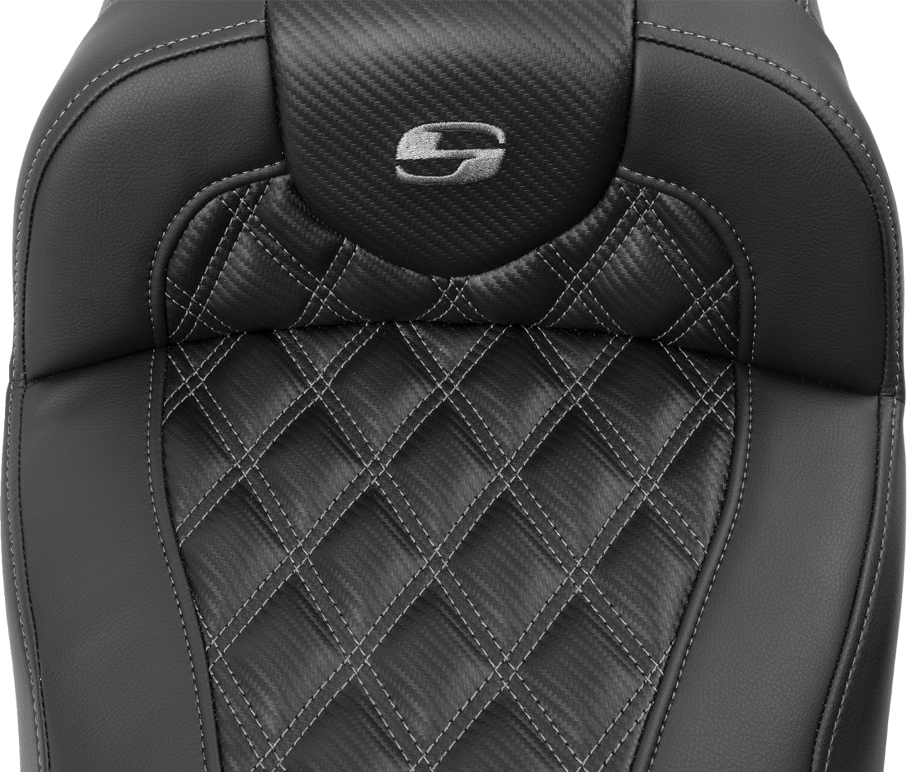 Saddlemen Roadsofa™ Extended Reach Seat - Without Backrest - Lattice Stitch - Gray Stitch - FLTR/FLHX '23-'24