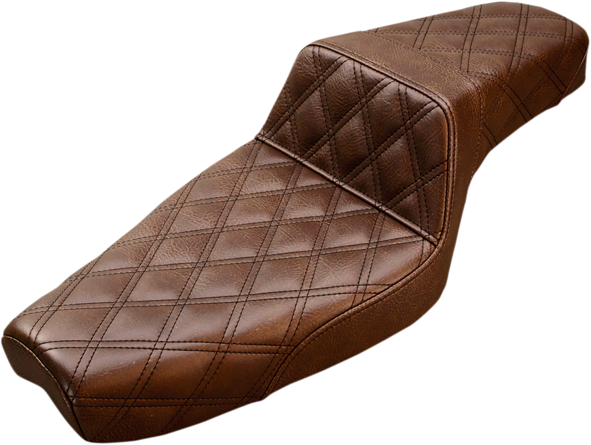 Saddlemen Step-Up Seat - Full Lattice Stitch - Brown - XL