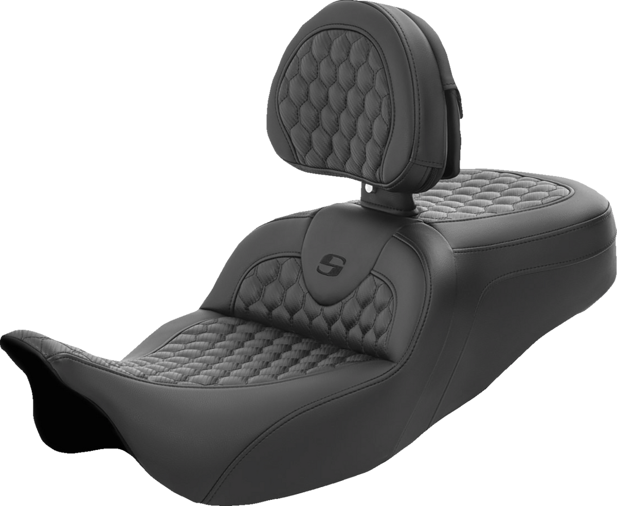 Saddlemen RoadSofa™ Seat - Honeycomb - With Backrest - FL '08-'24