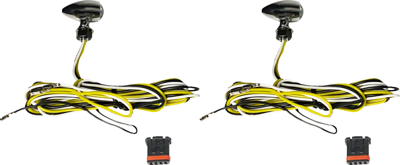Custom Dynamics Micro Turn Signals - Dual - Amber/White - Chrome