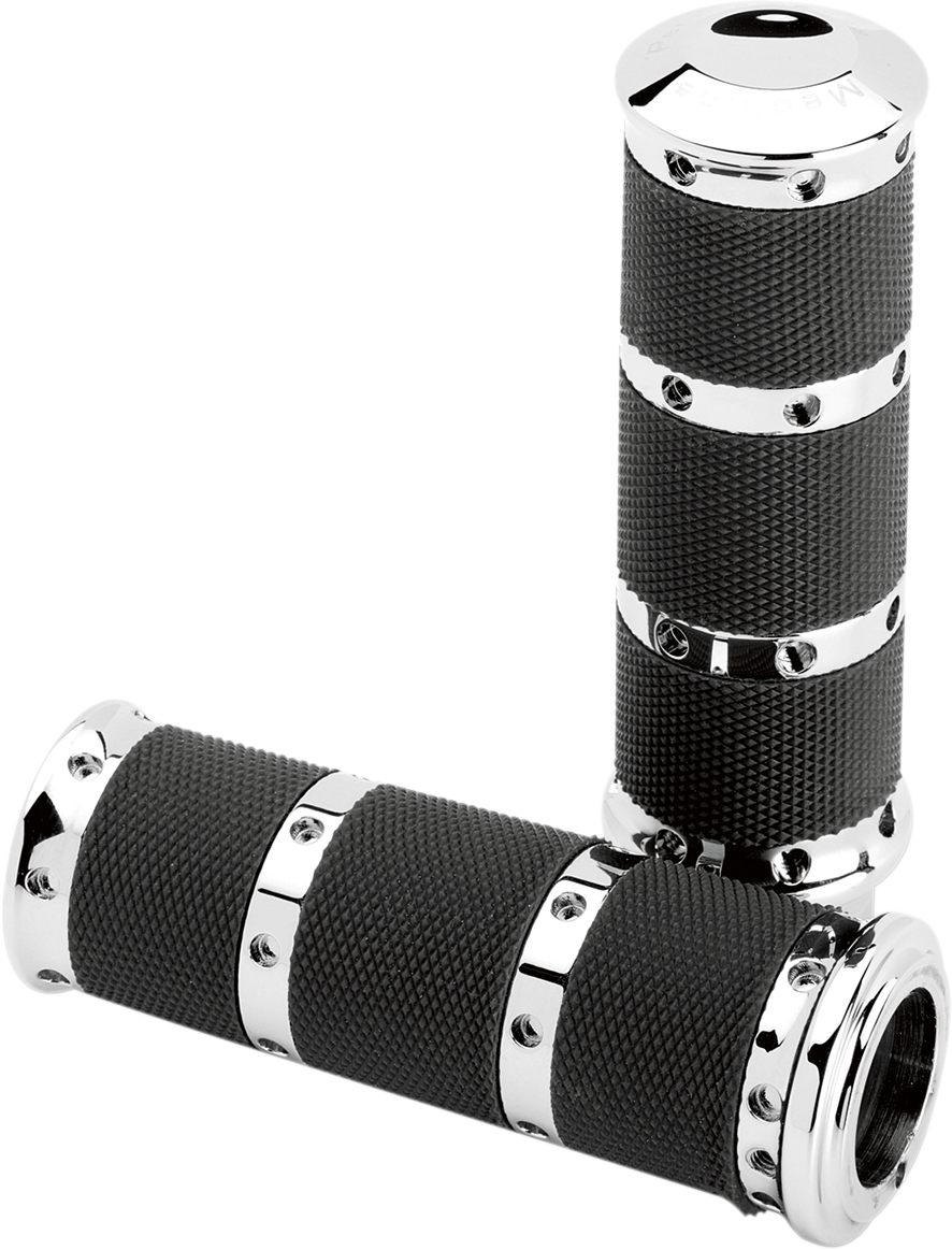 Performance Machine (PM) Contour XL Renthal Wrapped Grips - TBW - Chrome