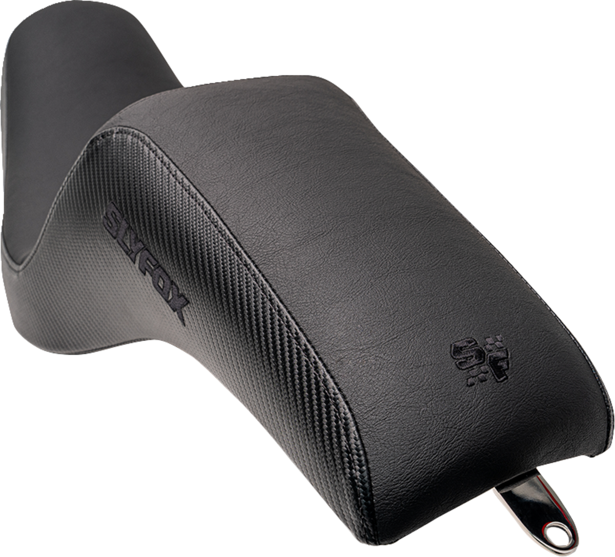 Slyfox Drifter Seat - Black Logo - Black Vinyl W/ Slipstop - Carbon Fiber - Dyna '96-'03