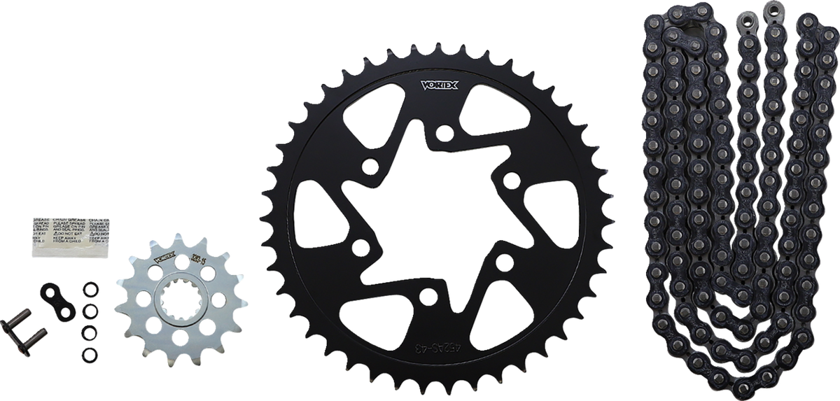 Vortex Chain And Sprocket Kit - GFRS - Black - Kawasaki Ninja ZX-6R