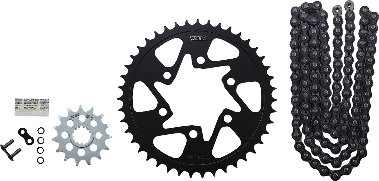 Vortex Chain And Sprocket Kit - GFRS - Black - Kawasaki Ninja ZX-6R