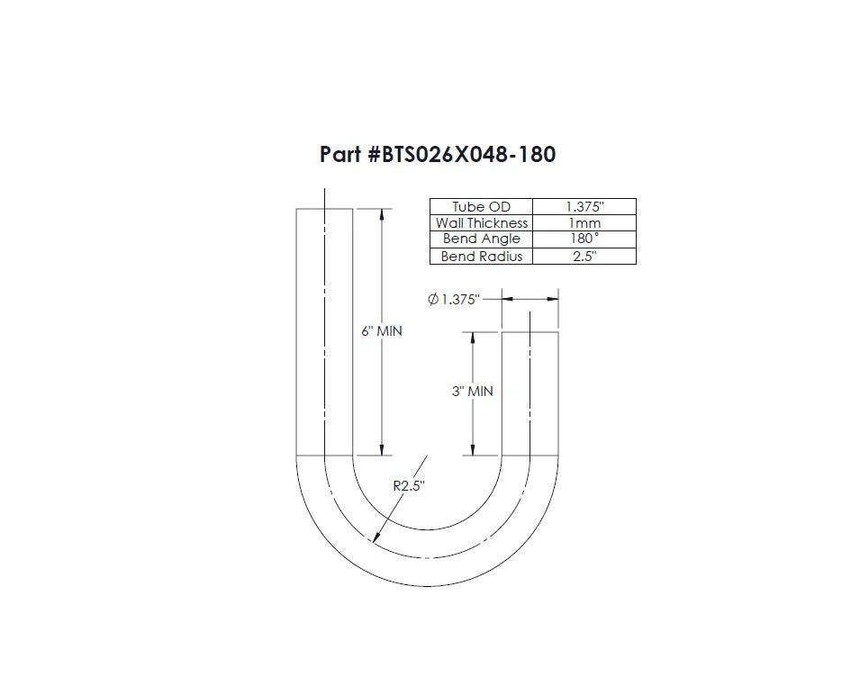 Yoshimura Builder Series 180 Degree Bends - 1.5" OD x 1MM - 180° BEND