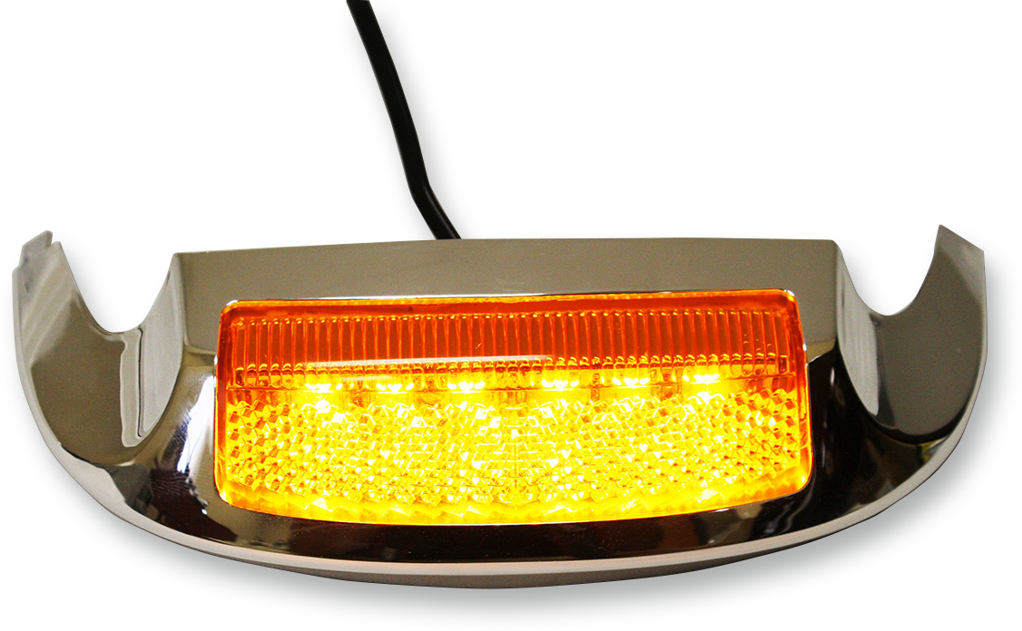 Custom Dynamics LED Front Fender Tip - Amber LED/Amber Lens - Chrome