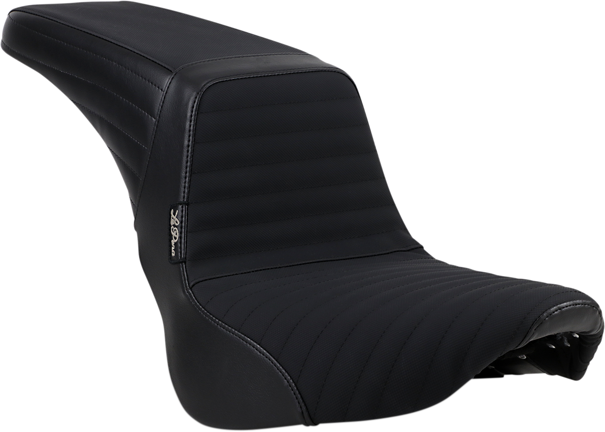 Le Pera Kickflip Seat - Pleated W/ Gripp Tape - Black - Softail '18-'23