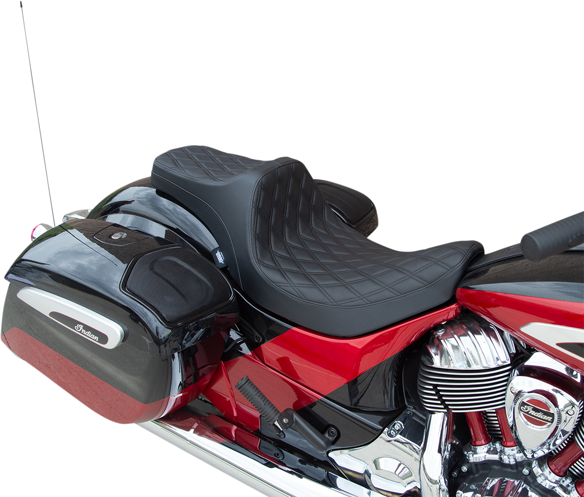 Drag Specialties Seats Predator III Seat - Double Diamond - Black Stitching - Vinyl - Indian '14-'22