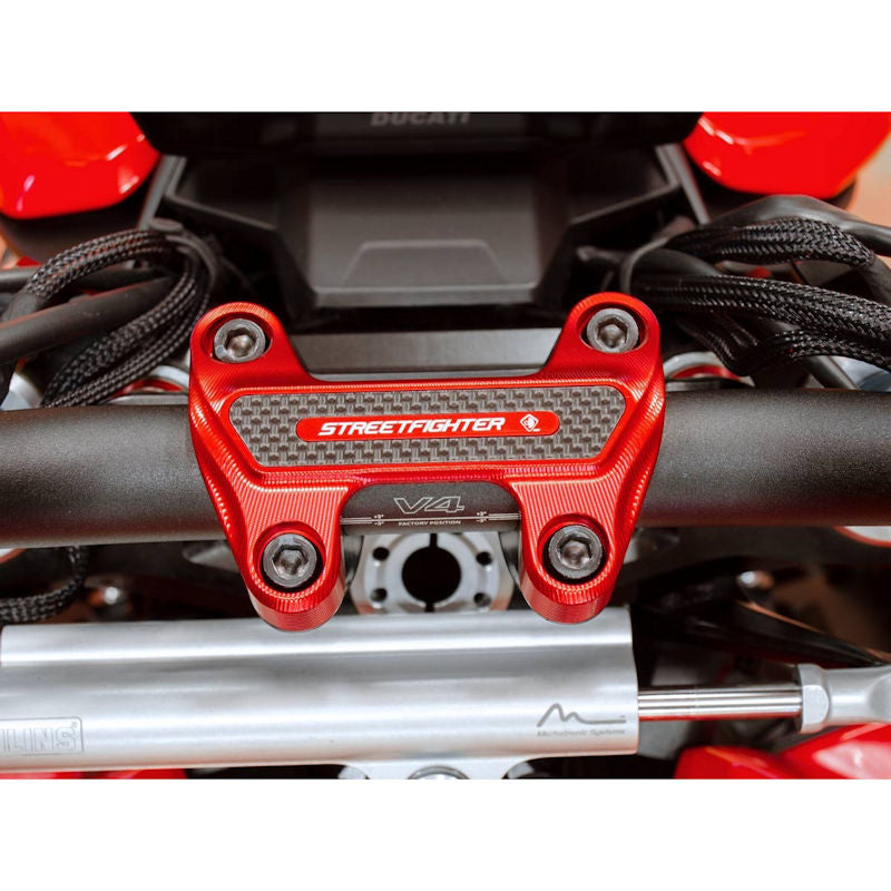 Ducabike DBK Carbon Fiber CNC 3D Handlebar Clamp Ducati Streetfighter V4 V4S