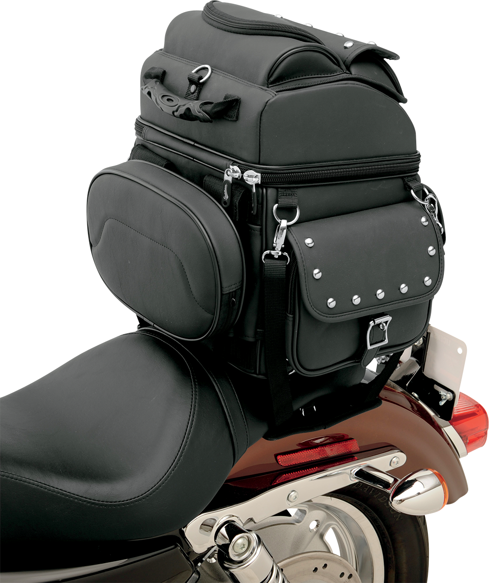 Saddlemen Sissy Bar Bag - Black Studded