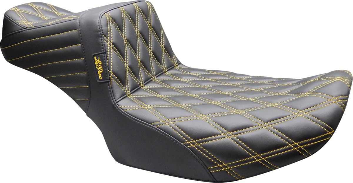 Le Pera Tailwhip Daddy Long Legs Seat - Double Diamond - Gold Stitch - FLT/FLH '23-'26